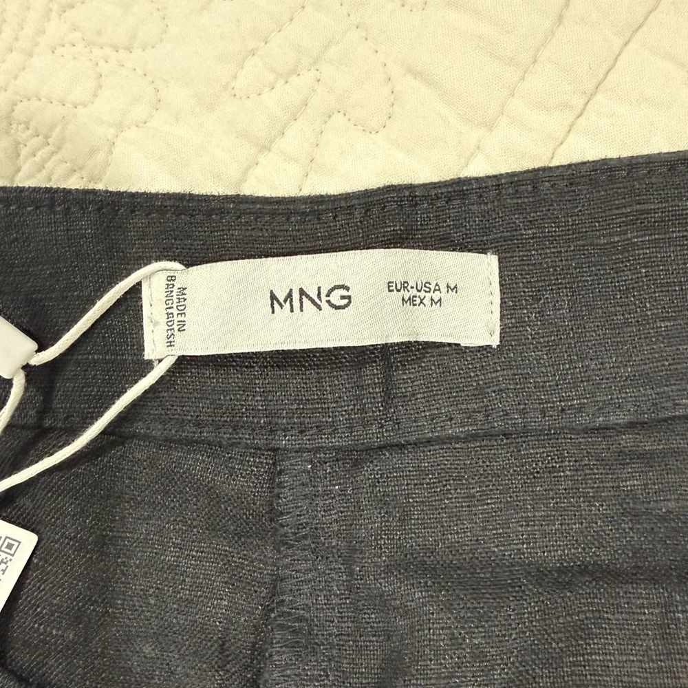 MNG by Mango Black Women's Trousers Black Size M 100% Linen